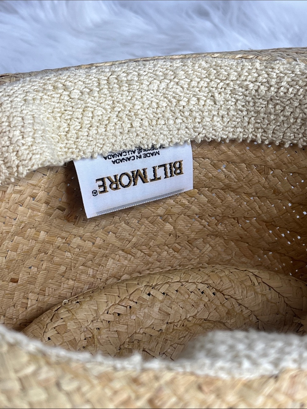 Biltmore Straw Sun Hat with Royal Blue Grosgrain Band and Crest - Picture 5 of 9